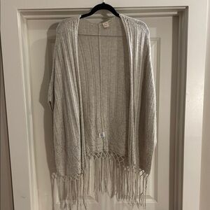 LA Hearts | Beige Knit Fringe Cardigan